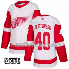 Adidas Maillot de Hockey Detroit Red Wings Henrik Zetterberg 40 2017-2018 Blanc Authentic - Enfant